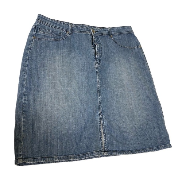 Chico's Platinum Blue Jean Skirt Size 3 - Picture 1 of 7